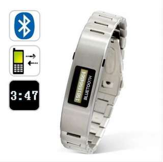 Stainless Steel Vibrating Alert Bluetooth Bracelet w/LCD Caller ID 