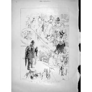  1896 Pilatus Train Climbing Mountains Tourists Print
