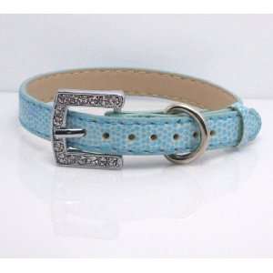 Extra Small Blue Snake Skin Swarovski Grade Crystal Collar for Cat/dog 