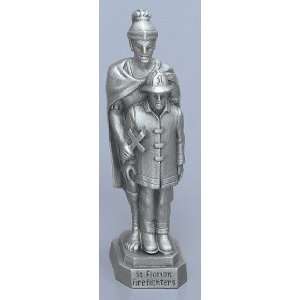 St. Florian (Firefighter)   3 1/2 Pewter Statue with Prayer Card