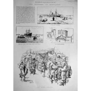  1893 Santander Quay Harbour College Fish Market Print 