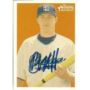  Chad Huffman Signed Padres 2006 Bowman Heritage Card 