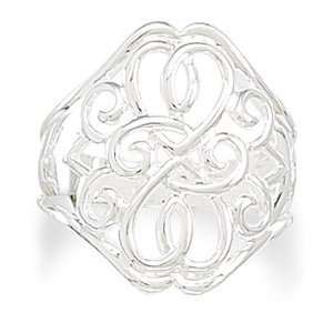    Sterling Silver Filigree Celtic Heart Design Ring, 6: Jewelry