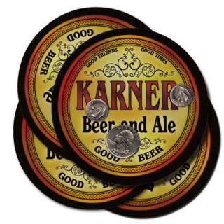 Karner s Beer & Ale Coasters   4 pak  