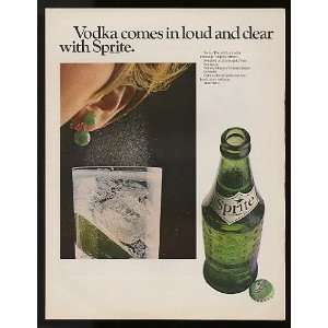   Vodka Comes In Loud and Clear Sprite Soda Print Ad