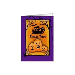  Halloween. Trick or Treat Spooky House Silhouette with 