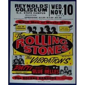  Rolling Stones Globe Cardboard Concert Poster Raleigh