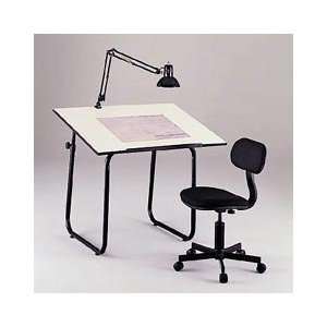   Set Adjustable Drawing Table, Swivel Chair, Swing Arm Lamp (SAF3954