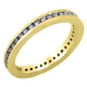   Yellow Gold .75 Carats Round Channel Diamond Eternity Band: Jewelry