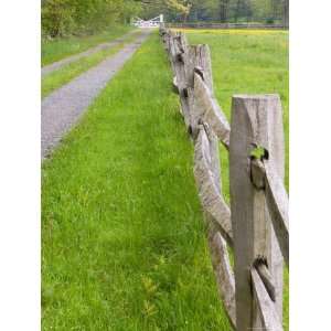 Split Rail Fence and Farm Road, Essex County, Ipswich, Massachusetts 
