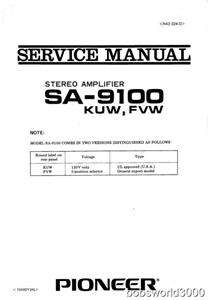 Pioneer SA 9100 Amplifier Service Manual PDF  