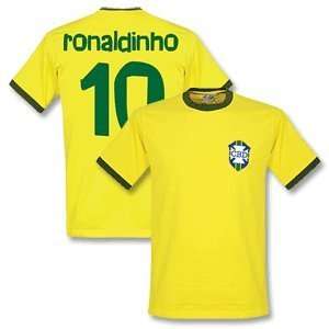   Home Retro Shirt + Ronaldinho 10 (Samba Style)