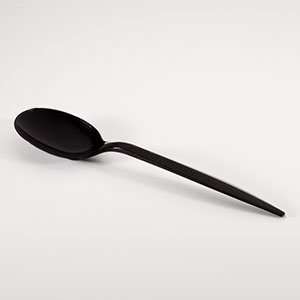   Heavy Weight Black Plastic Soup Spoon   100 / Box: Kitchen & Dining