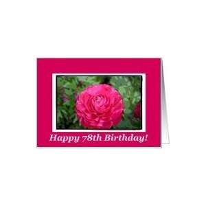  Happy 78th Birthday, Blank Pink flower Card Toys & Games