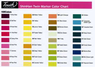 SHINHAN New Touch Twin Markers Dual Point 60 Colors B  