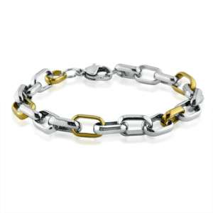Ladies Two Tone Chain Link Bracelet 7 1/2 inches  