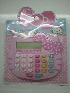 Sanrio Hello Kitty Solar Power Calculator   PINK FACE  