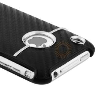  Chrome Hole Hard Case+Privacy Guard Filter For iPhone 3 G 3GS  