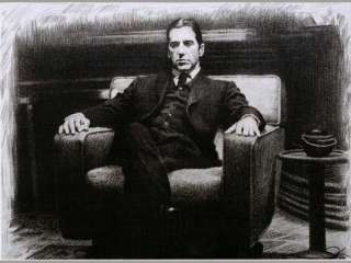Al Pacino In Godfather Sketch Charcoal Pencil Drawing  