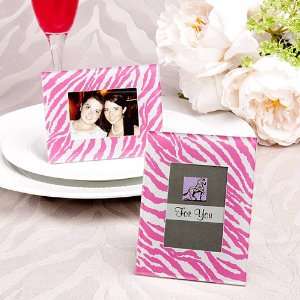  Pink zebra pattern place card holder/picture frame favors 