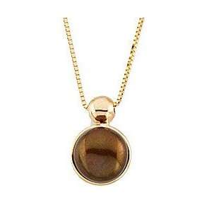 Rich Freshwater Dyed Chocolate Cultured Pearl Necklace in 14 kt Yellow 