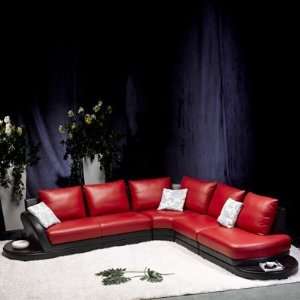  Modern Leather Sofa Sectional, Red By TOSH Furniture