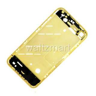   iPhone 4 4G Gold Metal Mid Frame Chassis Bezel + Parts Replacement