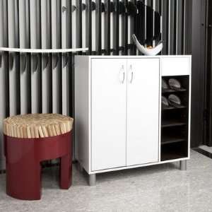  Monacco Shoe Storage Cabinet in Matte White