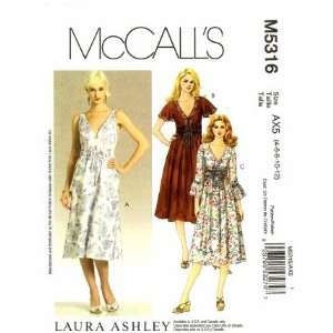 McCalls 5316 Sewing Pattern Laura Ashley Misses Midriff Dress Size 4 