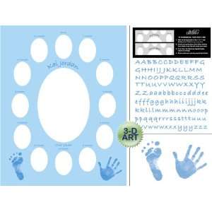  Baby Blue Hand & Foot First Year Photo Mat 11 X 14: Baby