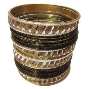   Bangles Set Gold Tone Set Metal Ethnic Bracelet Jewelry India: Jewelry