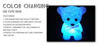 Color Changing Led Bear Lamp Night Light Cute Bear Party light 