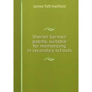  Shorter German poems, suitable for memorizing in secondary 