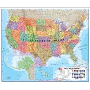   States With Flags Laminated Map By Round World Products Toys & Games