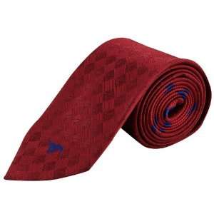 SMU Mustangs Red Diamond Tonal Silk Tie