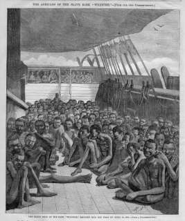 NEGROES SLAVE DECK WILDFIRE, KEY WEST SLAVE TRADE, SHIP  