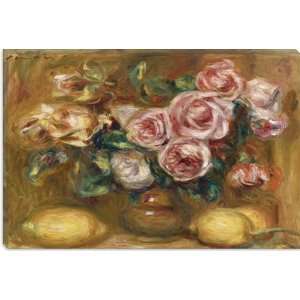  Nature Morte Bouquet De Roses Avec Citrons by Auguste 