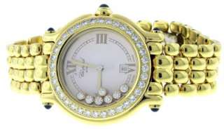 Authentic Chopard Happy Sport 18K Gold Diamond Date 33mm Watch Box 