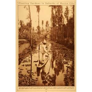  1922 Rotogravure Mexico City Garden Boat Santa Anita Water 
