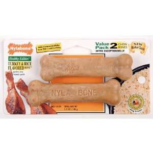    Healthy Edibles Turkey & Rice Bone Petite 2/Pkg: Pet Supplies