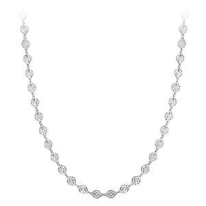   Sterling Silver Diamond Cut Small Circle Link Necklace, 24 Jewelry