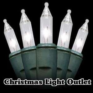 100 Clear White Mini Christmas Lights 33 Green String  