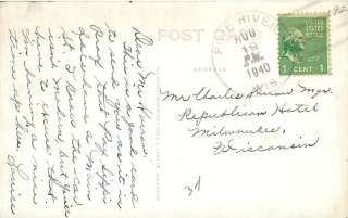 WI POY SIPPI MAIN STREET REAL PHOTO MAILED 1940 T26497  