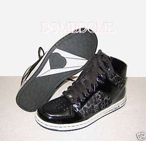 Coach NORRA Signature CC Black High Top Sneakers Shoes  