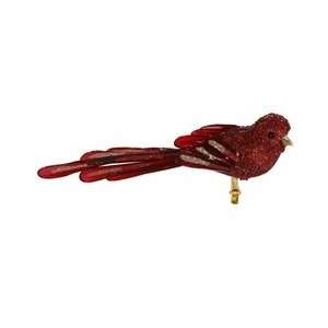  8 Red Beaded Bird w/Clip Arts, Crafts & Sewing