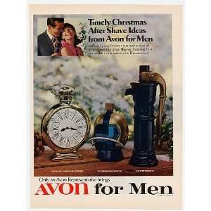  1968 Avon For Men Watch Helmet Pump Decanters Print Ad 