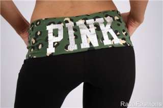   LOVE PINK Foldover Bling Bootcut Yoga Pants Cotton Spandex NWT  