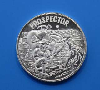 Prospector   1oz silver bullion art round  