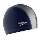 NEW Speedo Silicone Stretch Fit Swim Cap Large/x large Navy Silver 