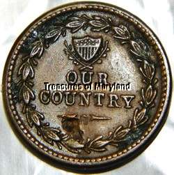 OLD US CIVIL WAR TOKEN 1861 64 CANNONS DESIRABLE COIN!  